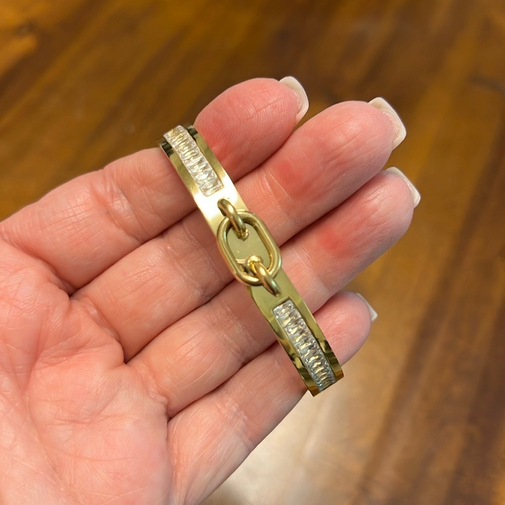 Bracelet with faux buckle detail & rhinestones - Picture 4 of 4